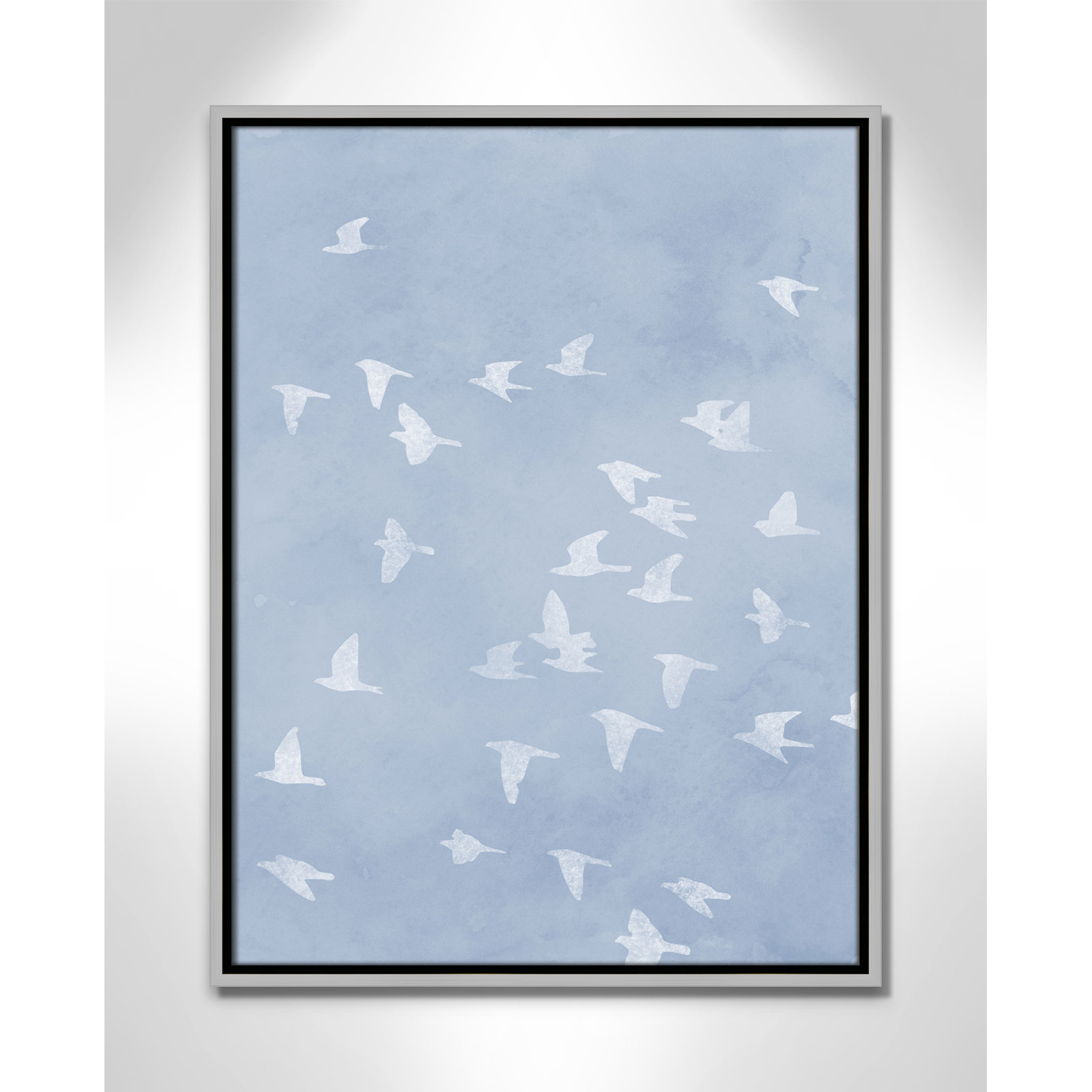 Flying Friends Print by Marcus Prime, 19.5'' W x 25.5'' H, Silver Floater