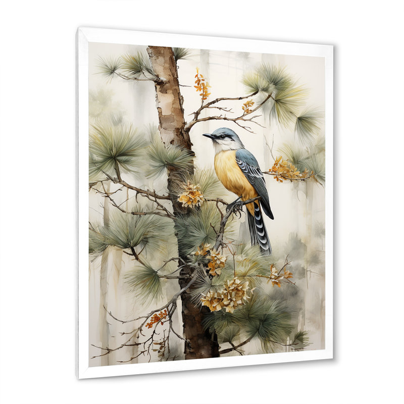 Forêt, gardiens du minimalisme III - décoration murale forêt, Cadre simple blanc, H 32 po x l 24 po x P 1 po