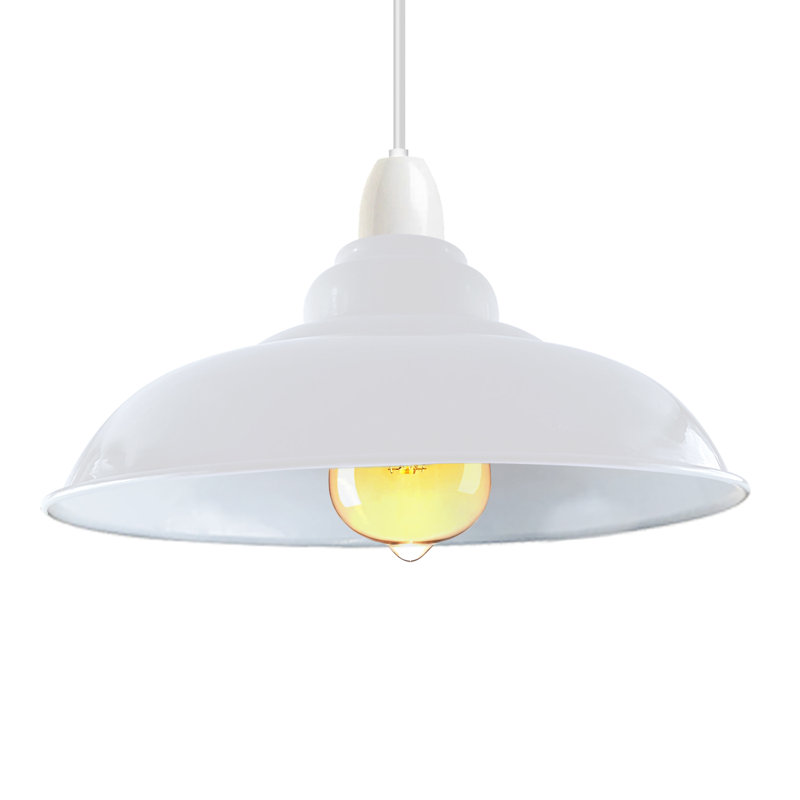 Eutropios 27cm H Metal Bowl Lamp Shade ( Screw On ), White