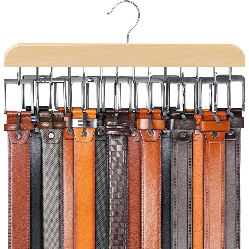 Organisateur de porte-ceinture en bois