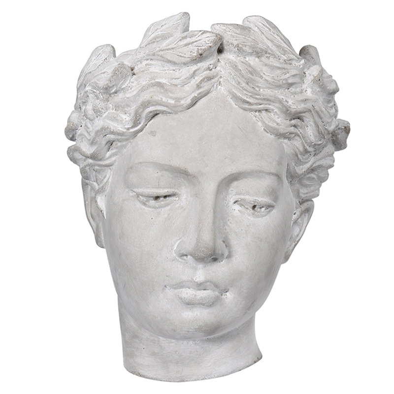Petit vase mural en ciment 6,7 x 5,5 x 8,7 po Visage