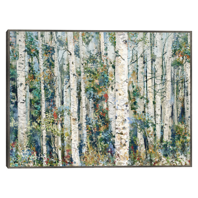 Painted Forest by Studio Arts Canvas Art Print, Steel Color Framed, 43" H x 57" W x 1.5" D