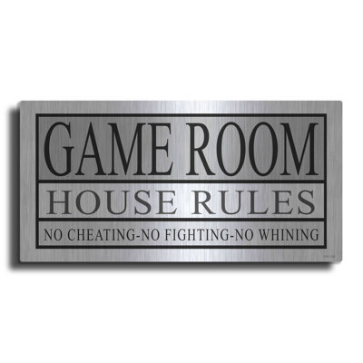 'Game Room House Rules II' by Cindy Jacobs, Metal Wall Art