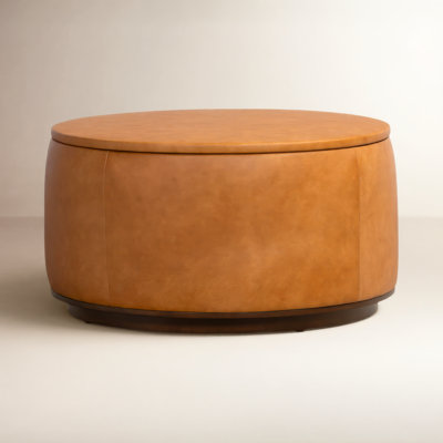 Herve Genuine Italian Leather Storage Ottoman