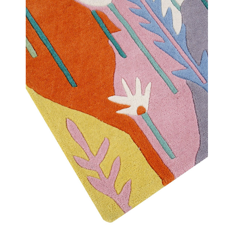 Beale Wildflowers Hand Tufted Wool Blue/Pink/Yellow Rug