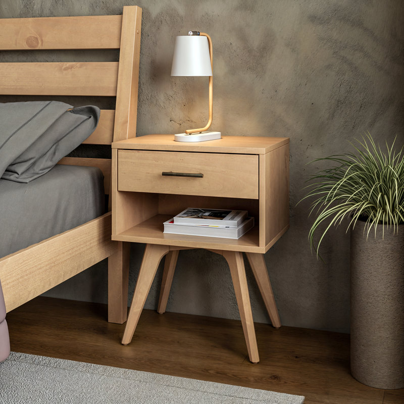 Chandrima 19.62'' W Nightstand, Light Oak