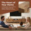 Meuble télé moderne en bois naturel pour téléviseur de 85 po ou moins, meuble télé avec tablette et tiroir