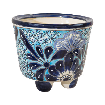 Mini Molcajete Planter (3 Legs)- Blue 