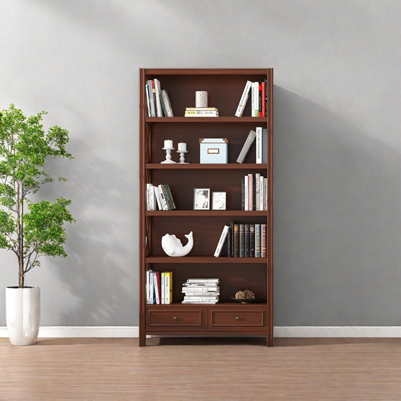 Armoire de rangement multi-niveaux, H 82,28 po x l 39,37 po x P 12,2 po, Marron foncé