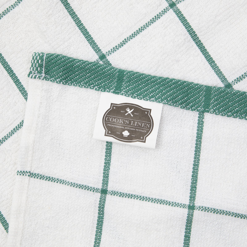 Cook's Linen 100% Cotton 15x25 Kitchen Towels (12 Pack), Green