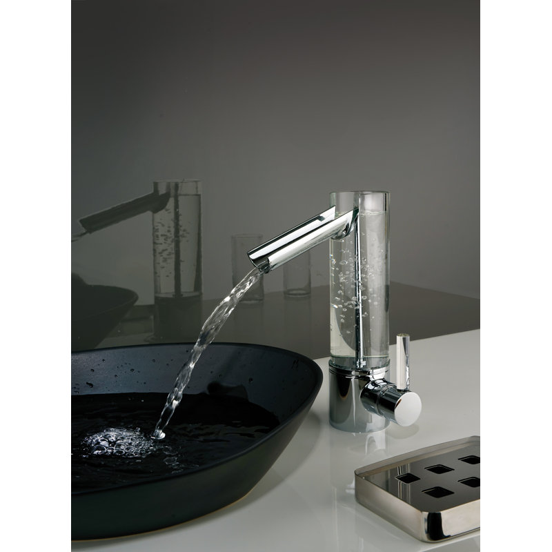 Uffizi Vessel Single Hole Bathroom Faucet with Glass Lever Handle