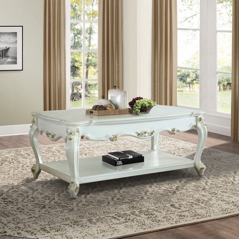 Table basse Vestavia à 1 tablette en perle antique