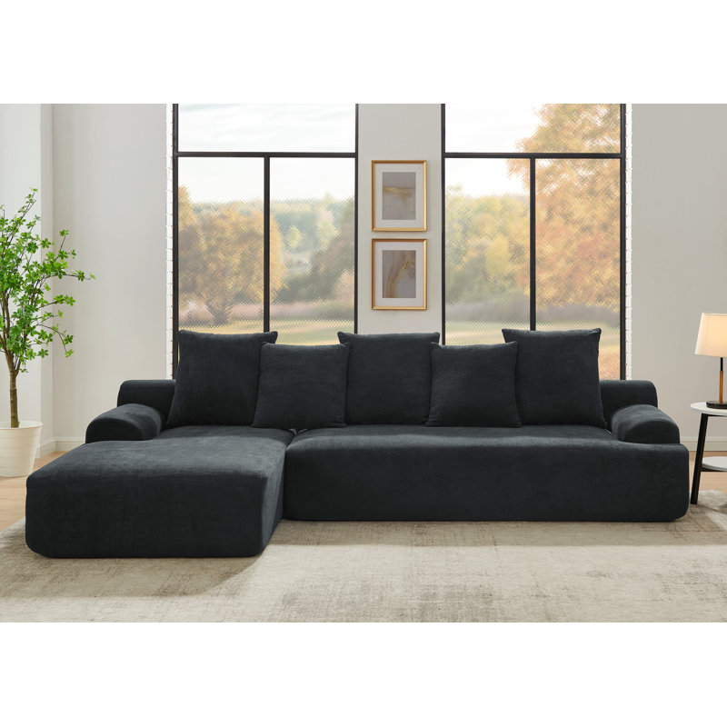 Canapé modulaire modulaire désossé Tavian, Velours noir