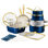 Gotham Steel Navy 20 Piece Ultra Nonstick Ceramic Cookware Set With Knutriblade Knives