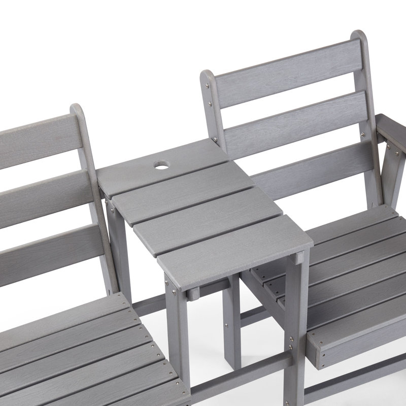Jack & Jill HDPE Garden Love Seat, Grey