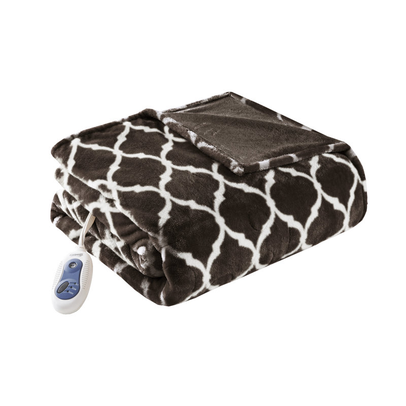Lavender Electric Heated Ogee Oversized Throw Blanket