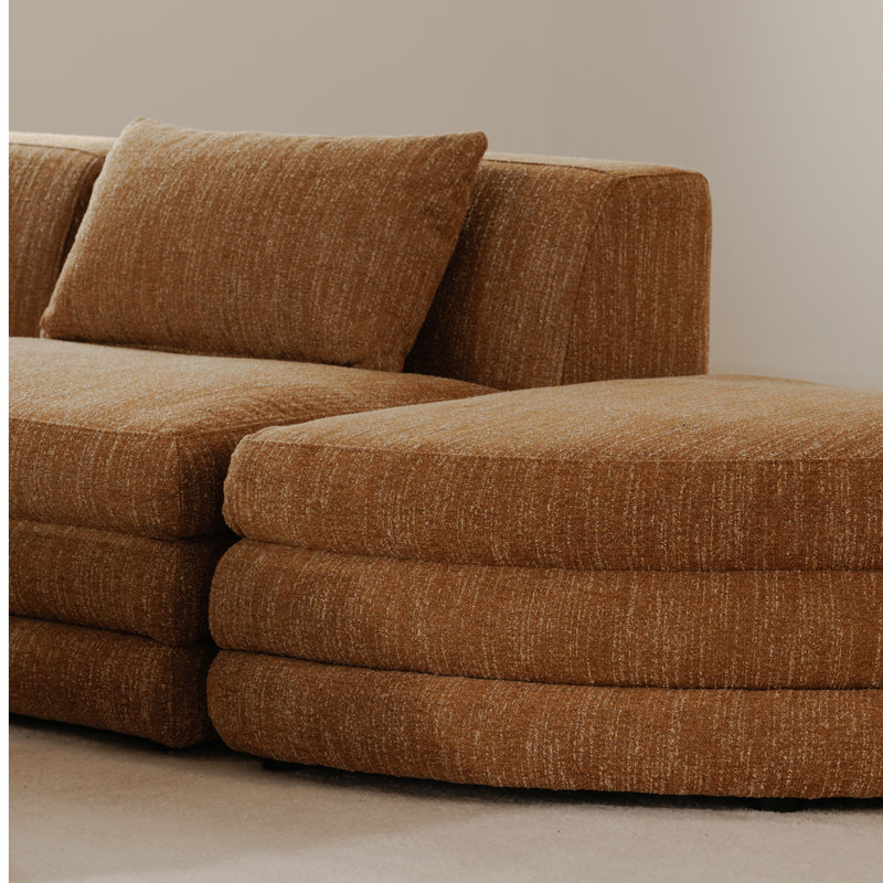 Donia Upholstered Slipper Chair, Amber Glow Mustard Tweed