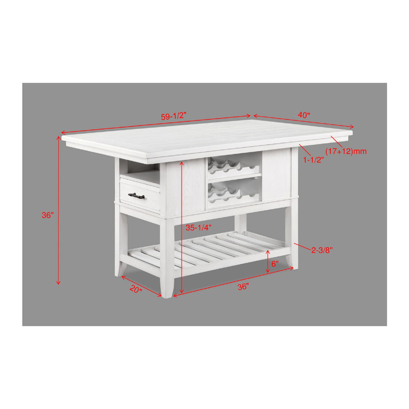 Table de salle à manger à hauteur de 7 comptoirs avec table blanche, rangement pour bouteilles de vin, chaises rembourrées et tablette ouverte - 7 pièces rétro et fonctionnelles avec support rectangulaire
