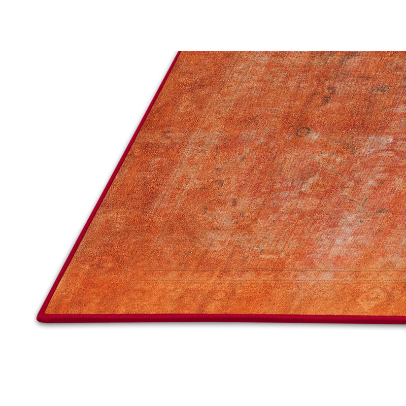 Tapis orange traditionnel/beige area Laveta, Rectangle 5 pi x 7 pi