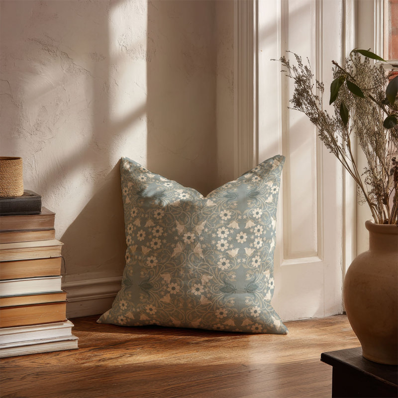 Colette Decorative Indoor Accent Pillow, Square 20", dusty Blue