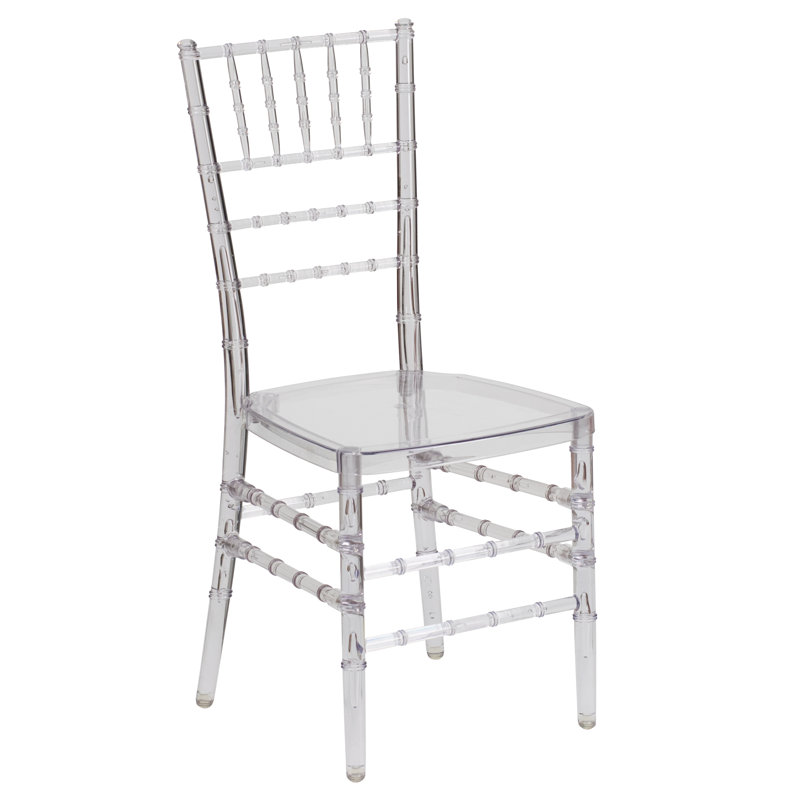 Plastic Stackable Chiavari Chair, Crystal Ice Resin