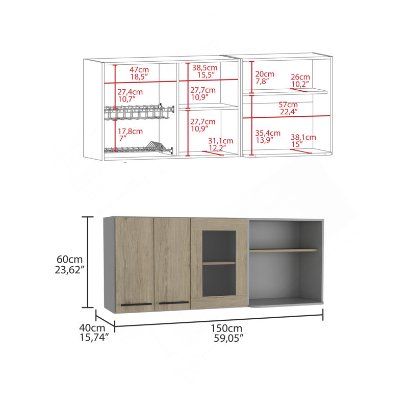 Wall Cabinet Retrit, Kitchen, Light Pine