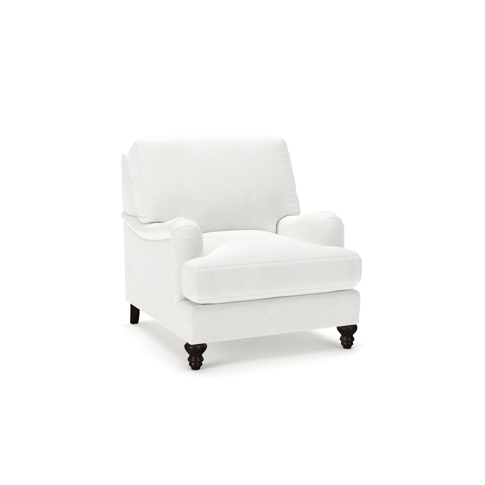Walters Upholstered Armchair, Classic Bleach White Twill