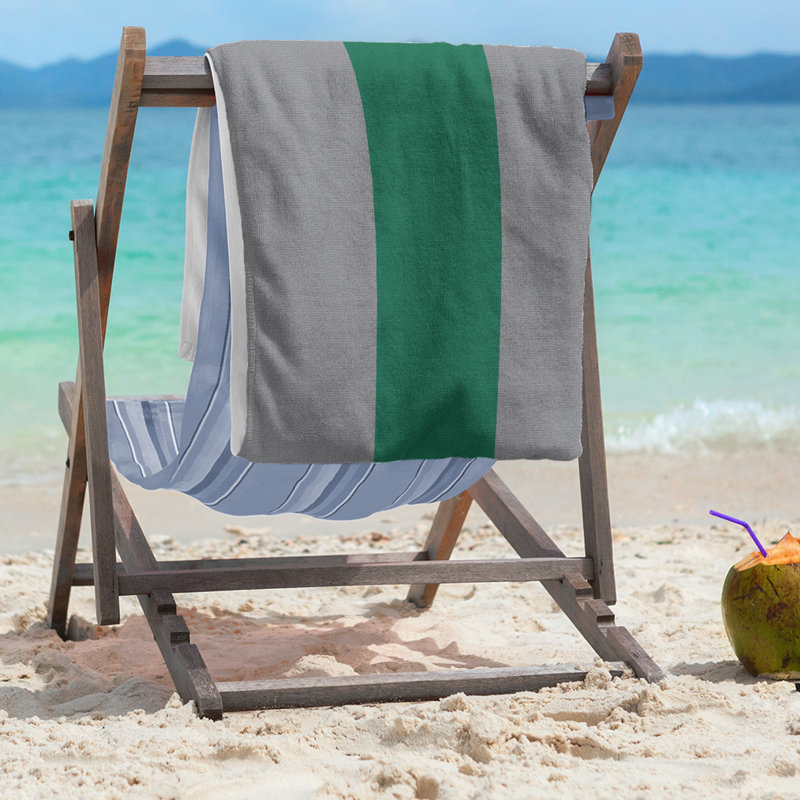 Las Vegas Football Stripes Beach Towel, Iron Range Red/Forest Green/Minnesota Wheat, Poly/Cotton