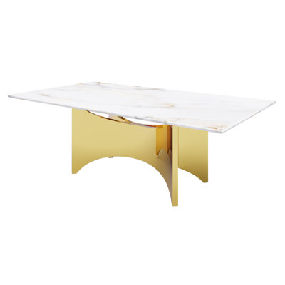 Mercer41 Inc Stainless Steel 51" Coffee Table