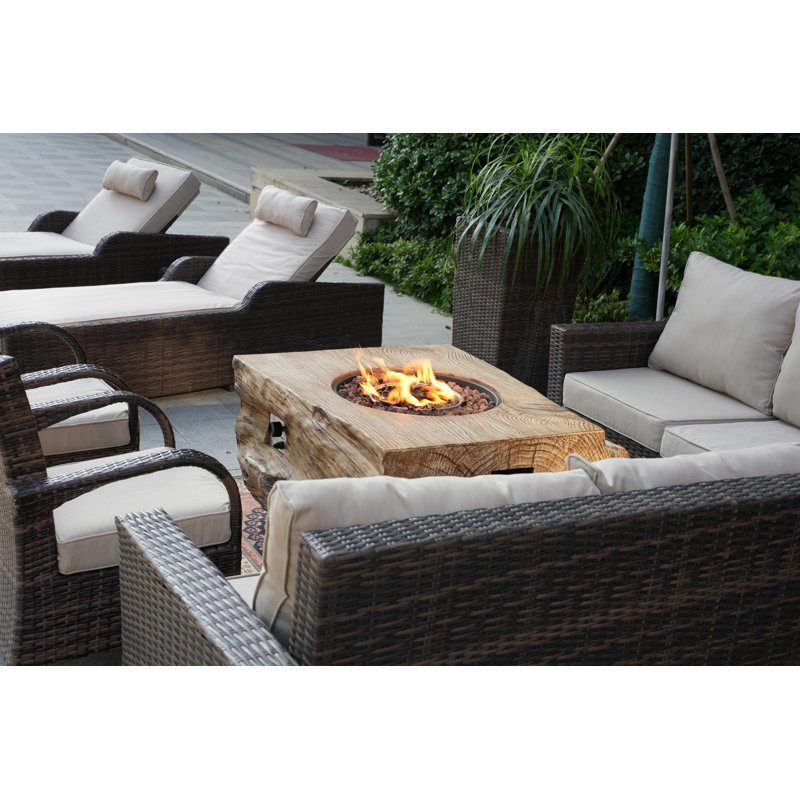10 - Person Patio Conversation Set with Cushions, Beige
