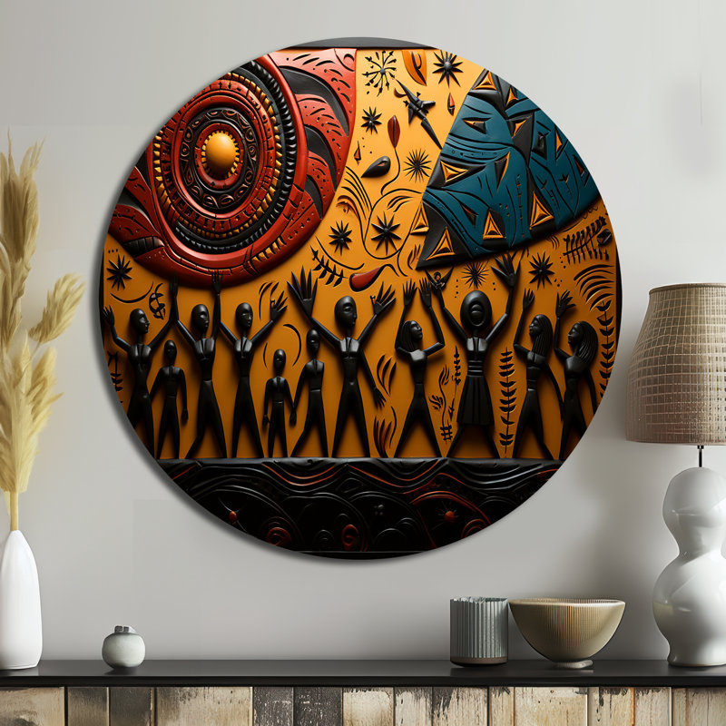 Art tribal africain, rythmes tribaux, H 16 po x l 16 po