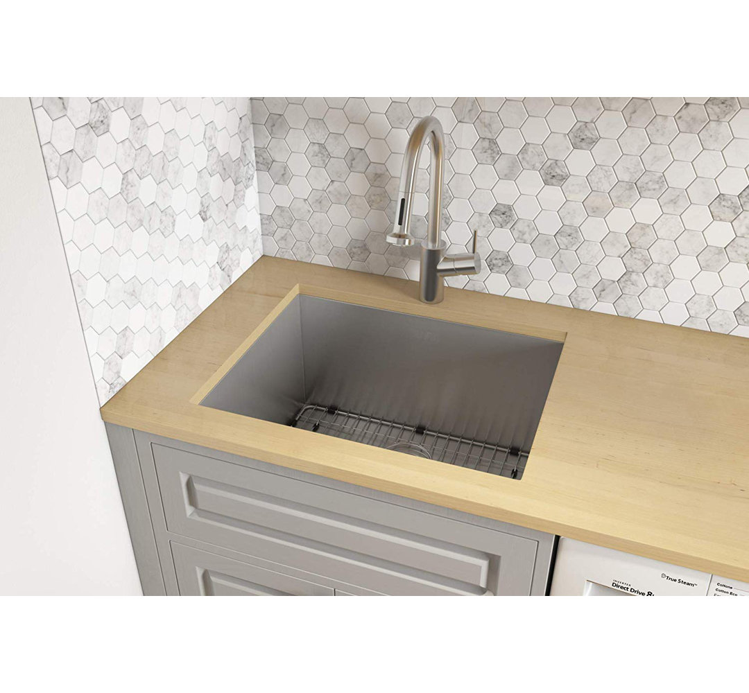 Ruvati 21" x 18" x 12" Deep Laundry Utility Sink Undermount 16 Gauge Stainless Steel Ruvati