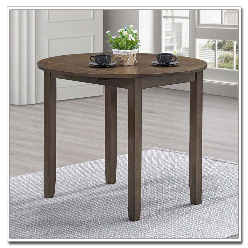 Round Dining Table with Drop Leaf