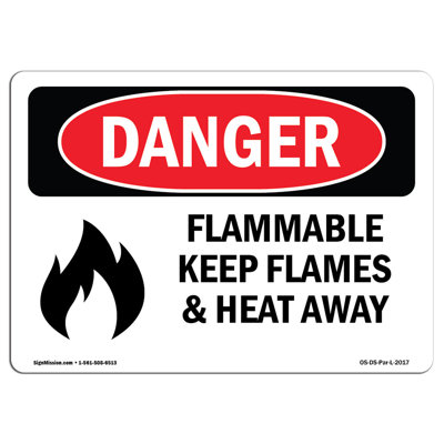 Flammable Keep Flames and Heat Away Sign