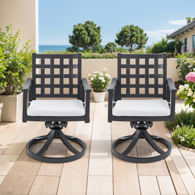 Chaise de patio pivotante en aluminium avec coussins Sunbrella (ensemble de 2)