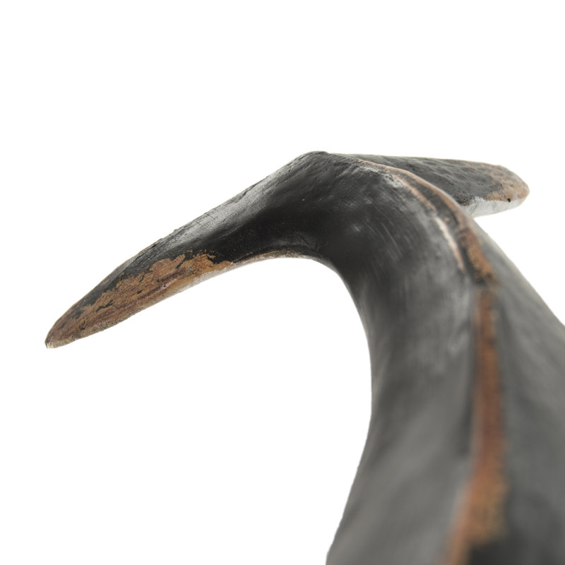 Sculpture de baleine noire en résine (L)