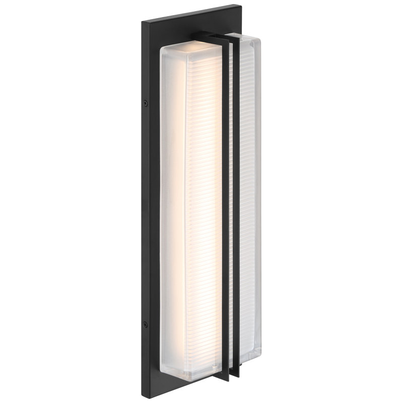 Fixation murale d'extérieur DEL Driftwood - H 18,75 po - Finition noire, 18.75" H x 6" W x 3" D, 2600, 30