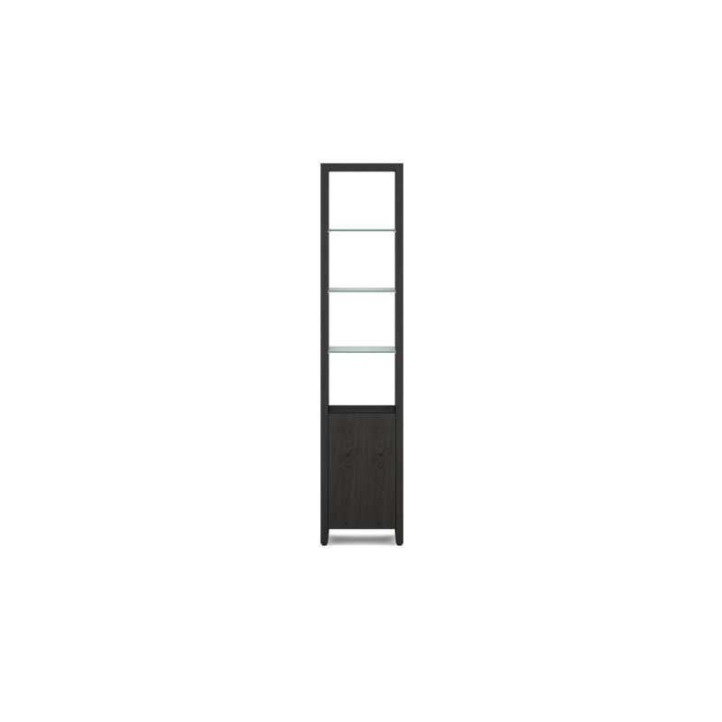 Tablette simple Linea, Bois de frêne teint gris anthracite