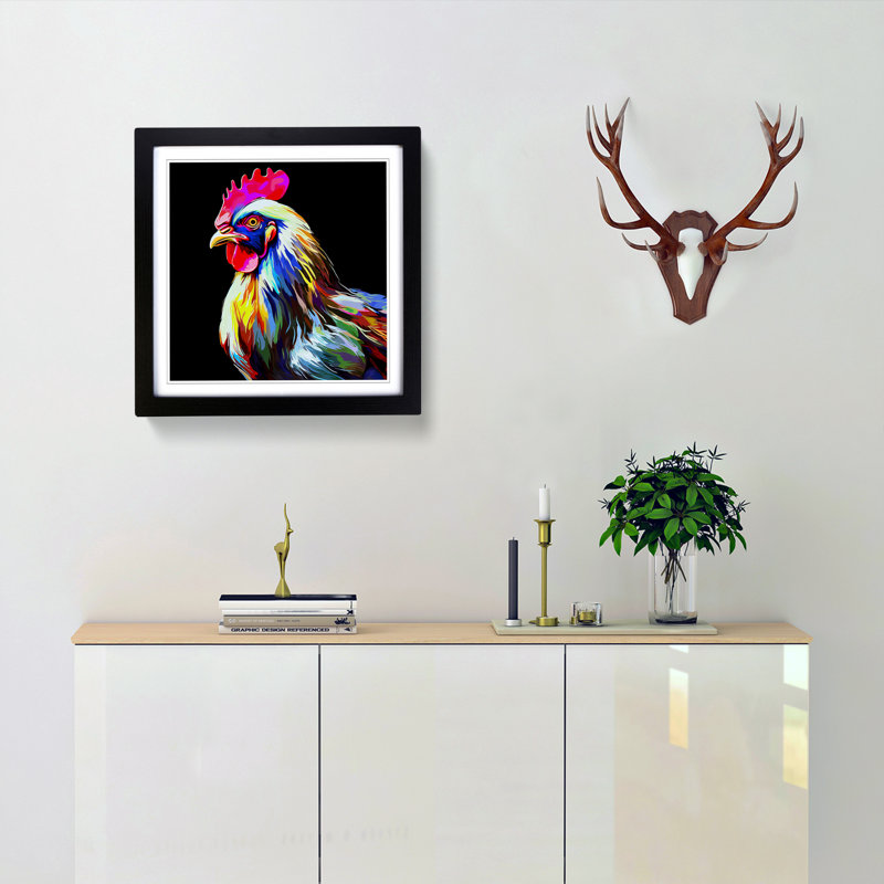 Single Picture Frame Print on Wood, Black