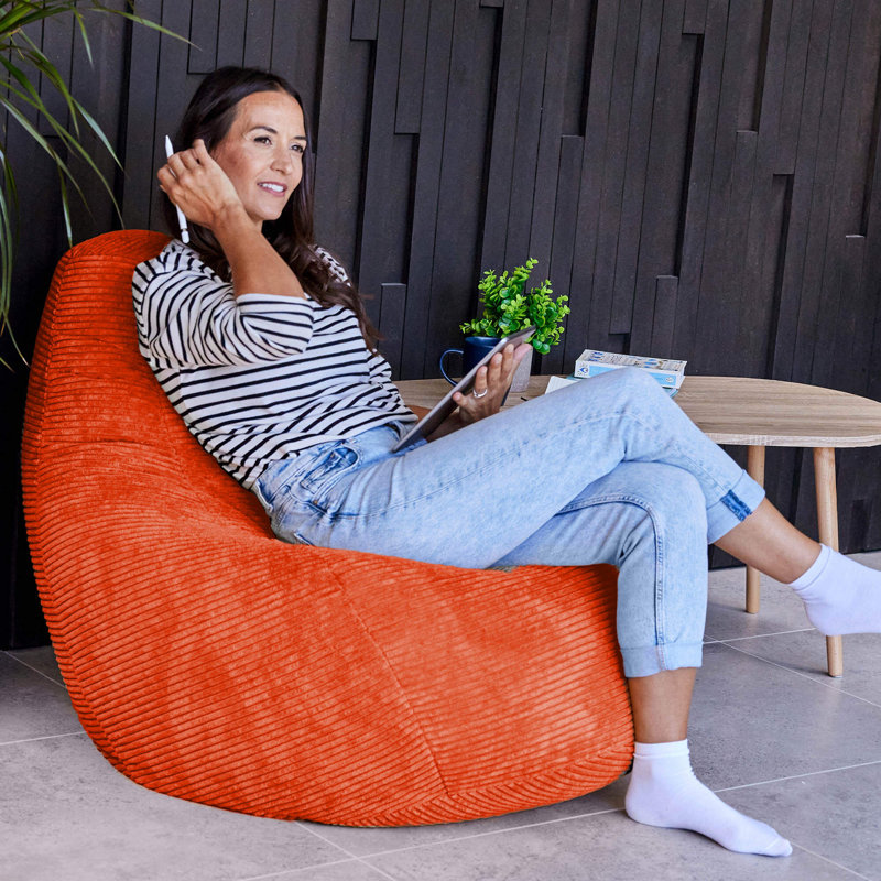 icon Dalton Corduroy Recliner Bean Bag, Orange