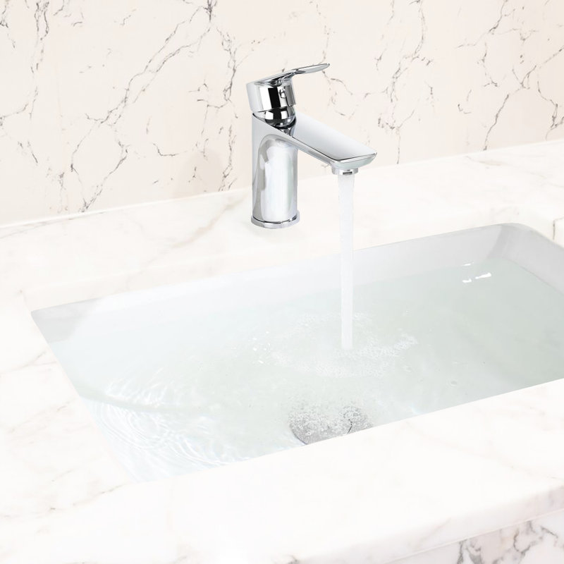 Robinet de salle de bain - Fabrication en laiton, poignée simple, faible débit sonore, robinet d'évier chaud / froid en laiton, aérateur pour l'eau chaude et froide