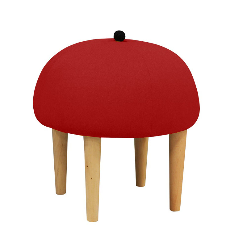 Moher Solid Wood Accent Stool, Red