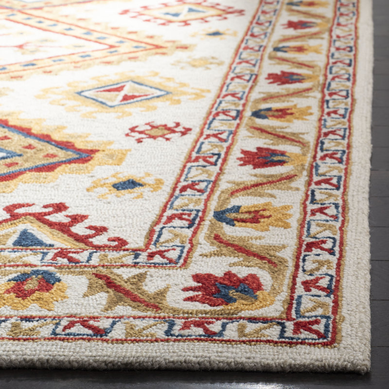 Vahakn Hand Tufted Wool Geometric Rug, Rectangle 3' x 5'