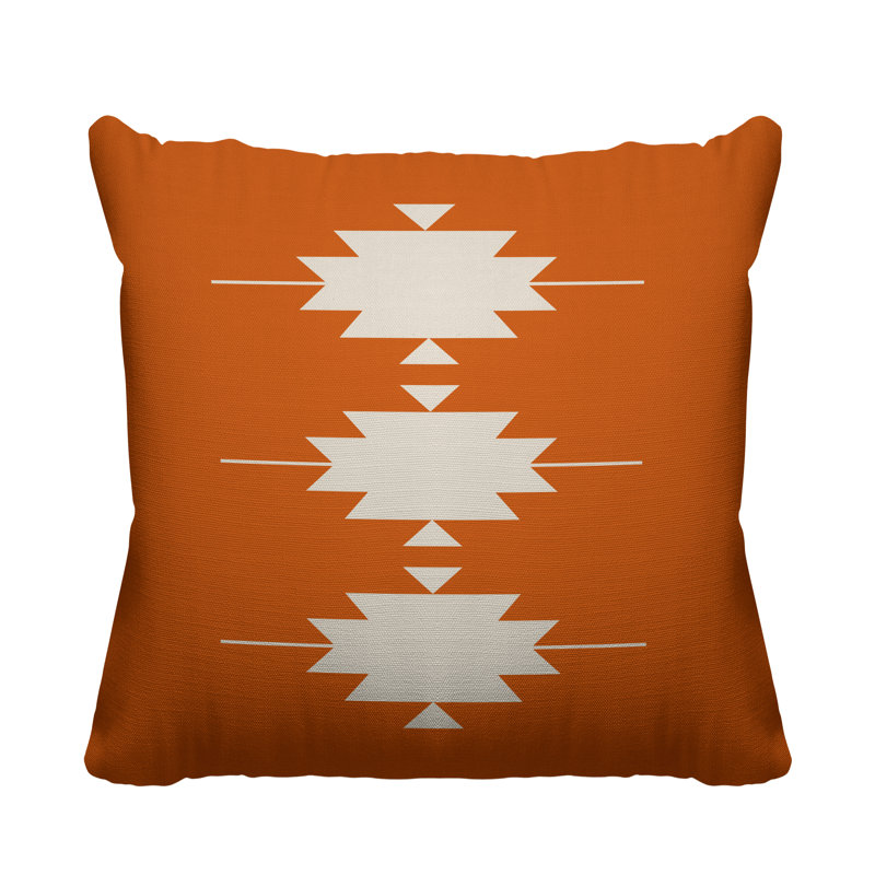 Coussin intérieur / extérieur Sike Southwestern, Orange, L 19 po x H 19 po