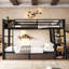 Metal Bunk Bed With Storage Shelves, LED Light Strip, And USB Power Strip-412211190