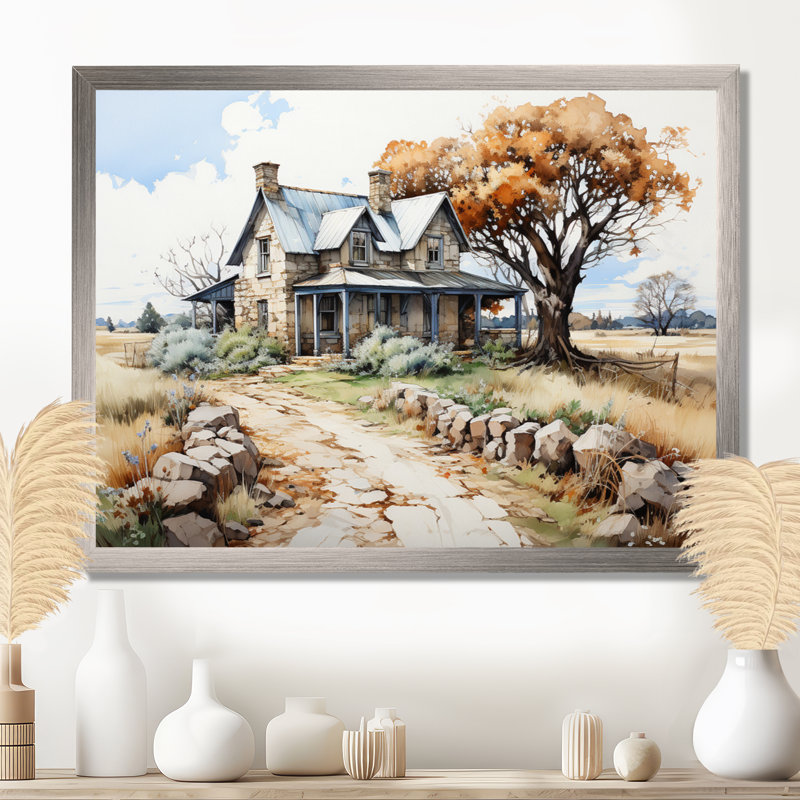 Farmhouse Patterns An II - Farm, art mural, Toile tendue, H 30 po x l 40 po x P 1,5 po