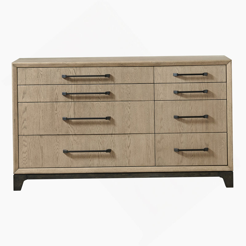 Commode 8 tiroirs, commode horizontale en bois