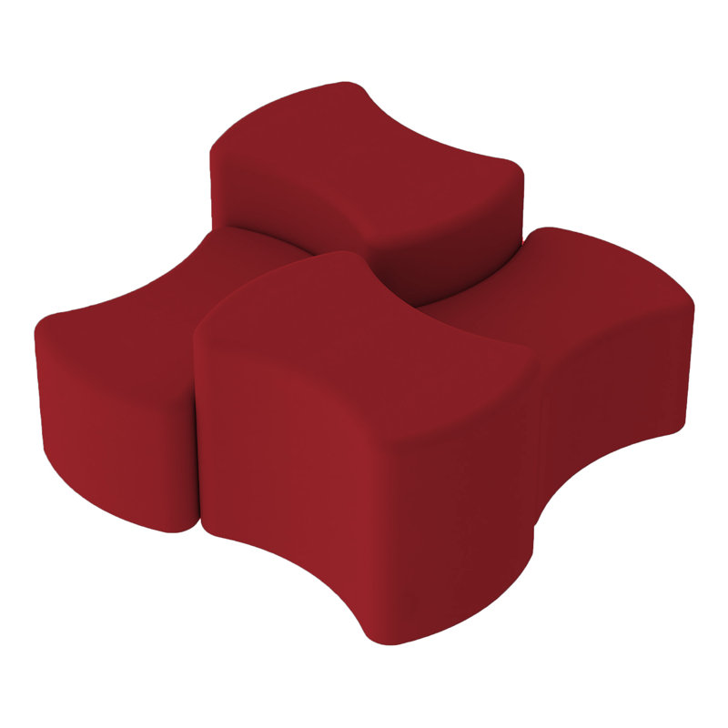 Repose-pieds rembourré Pro Series, paquet de 4, Rouge