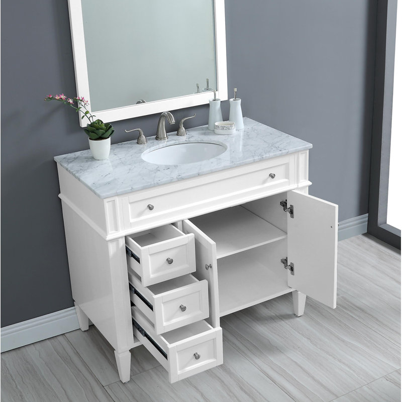 Ensemble de meuble-lavabo simple 40 "Rivers, Blanc
