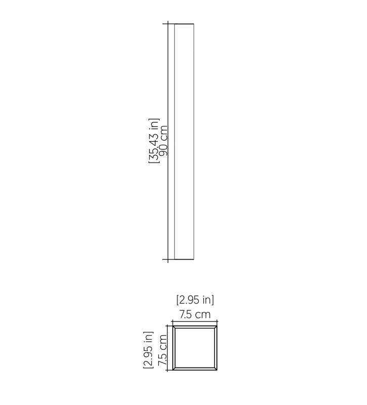 1 - Light LED Flush Mounted Sconce, 47.24" H x 2.95" W x 2.95" D, Organic White